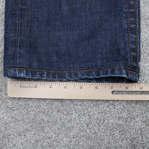 Affliction Cooper Relaxed Boot Jeans Mens 34 Blue Distressed Y2K w/ 30" inseam - Picture 5 of 15